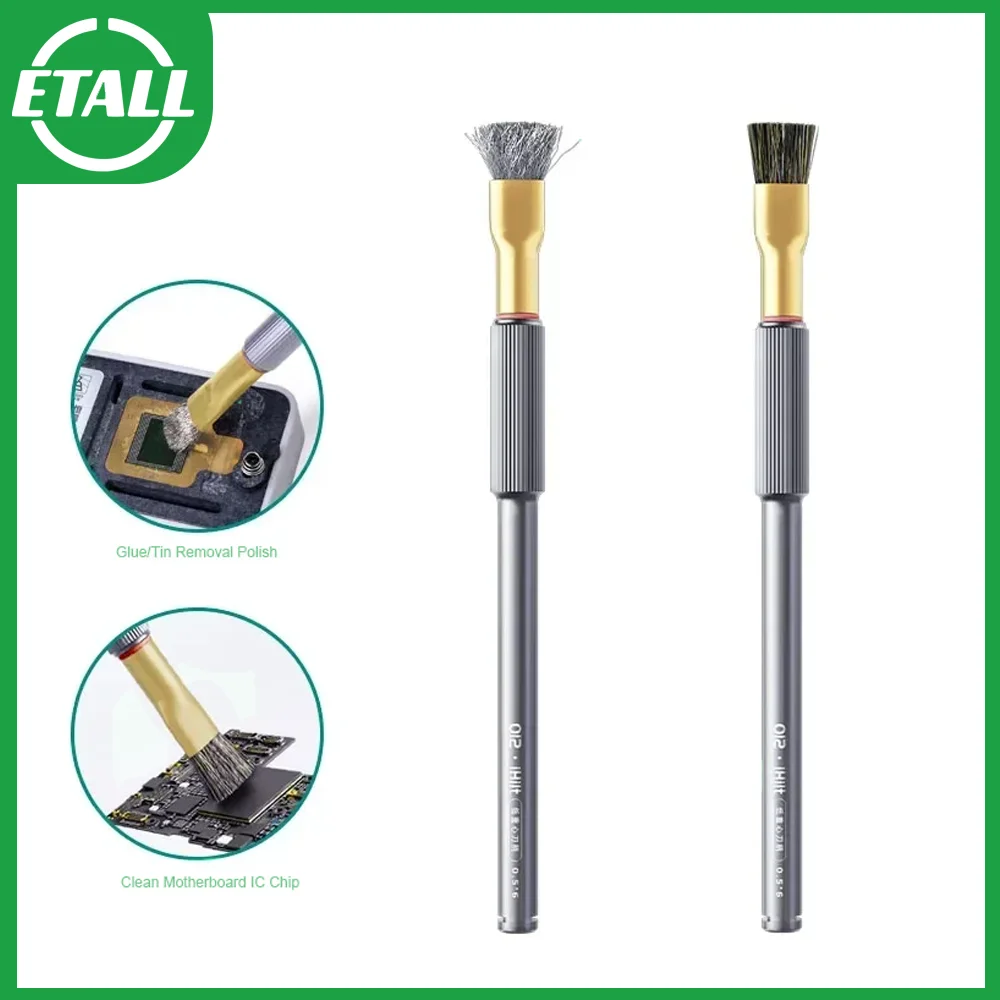 Qianli Low Center of Gravity Steel Brush Mainboard IC Chip Polish Removal Glue Clean High Temperature Resistant Soldering Brush