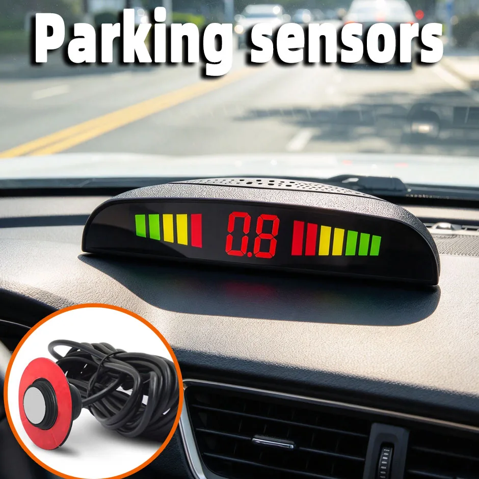QXNY 4 Parking Sensor Kit Rear Backup Radar System Parktronic Reverse Assist Distance Detection Vehicle Buzzer Alarm Original