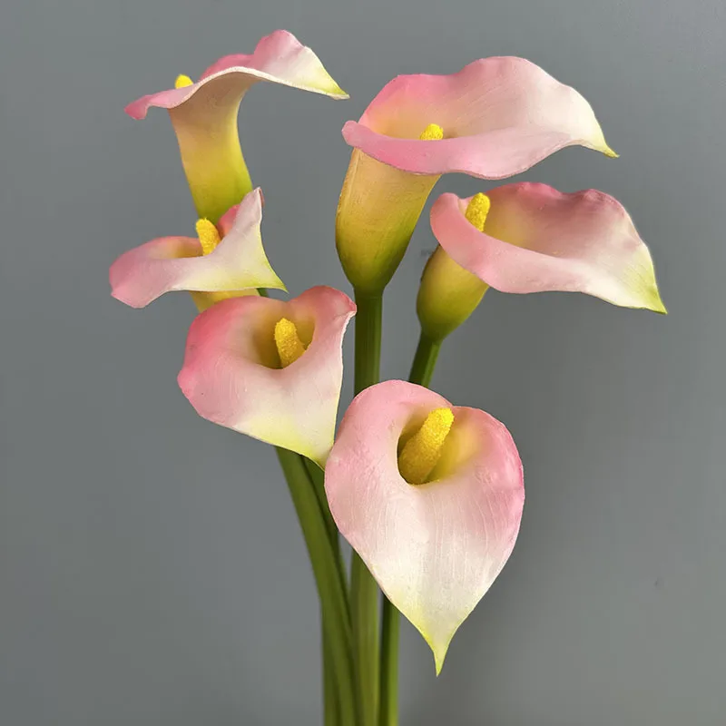 5/6 Stück Künstliche Blumen PU Kleine Seetaro Realistische Callas Lilie Hotel Dekoration Kunstblume Simulation Roter Calla-Zweig – Detail 15