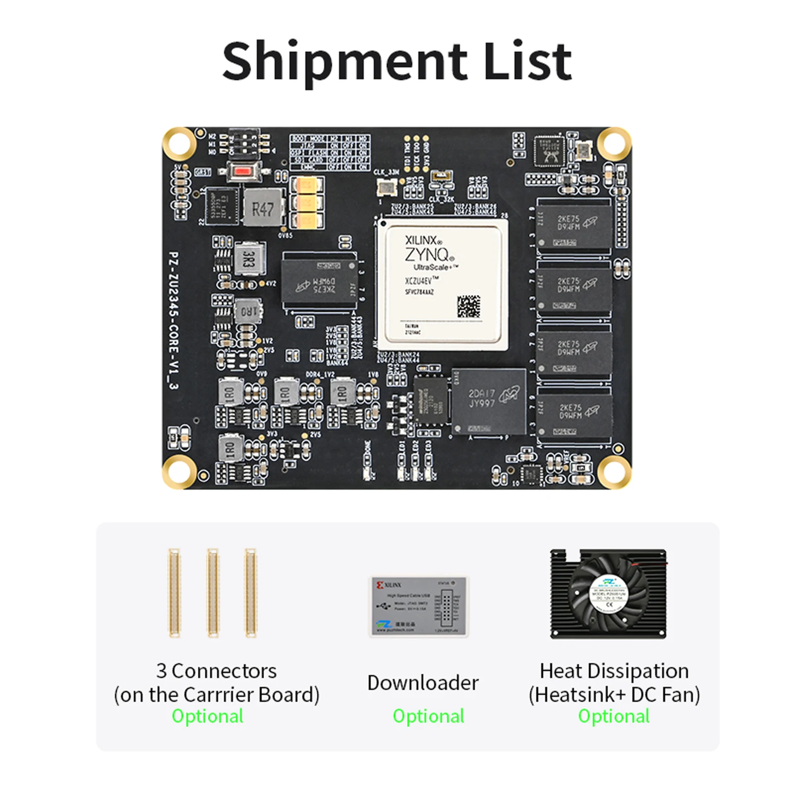 Puzhi ZU4EV ZU5EV-SOM FPGA Core Board Xilinx ZYNQ UltraScale+ XCZU4EV XCZU5EV FPGA Development Board Industrial Grade