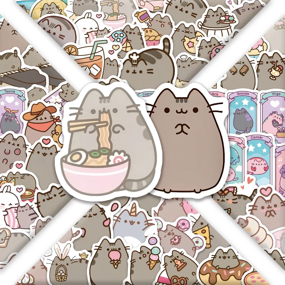 80 Stück Cartoon Niedliche Pusheen Aufkleber aus PVC-Material, personalisierbar, DIY, für Handy, Kühlschrank, wasserdicht, Kinderspielzeug-Aufkleber. – Detail 2