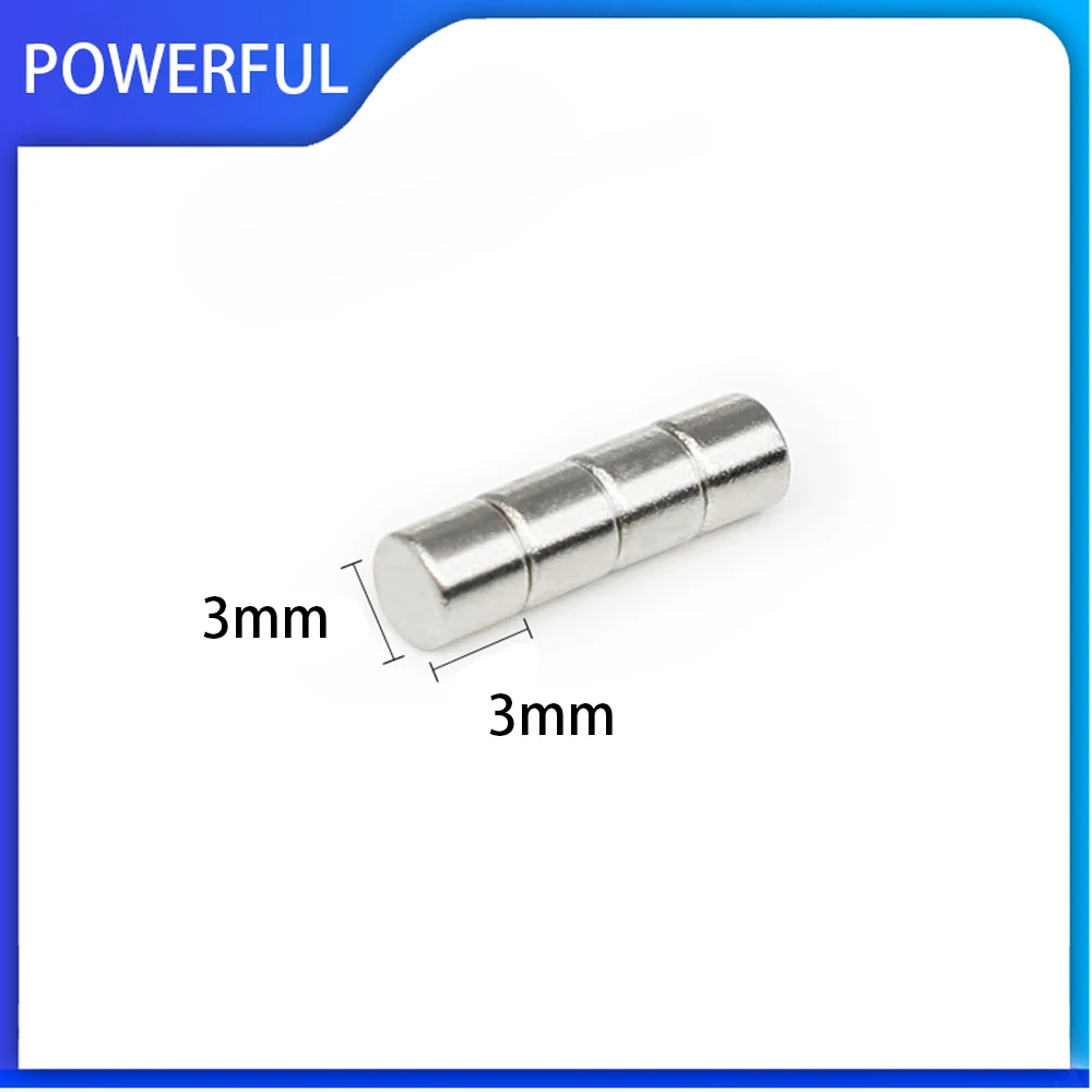 50/100/200/500/1000/2000PCS 3x3 Mini Small Disc Search Magnet Magnets 3x3mm Round Neodymium Permanent Strong Magnets 3*3 mm