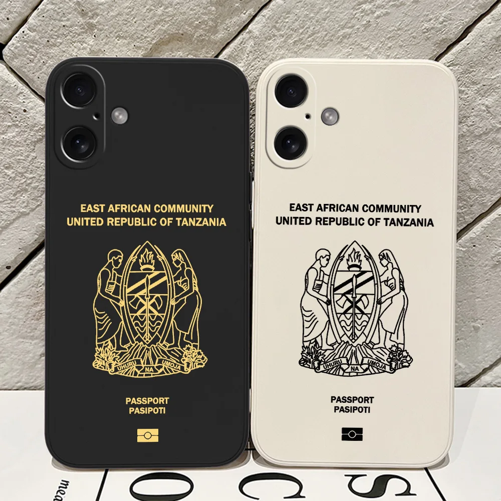 Tanzania Passport Phone Case for iPhone 16 15 14 13 12 11 Pro Max Mini X XR XSMax 8 7 6 6S Plus Soft Silicone Back Cover