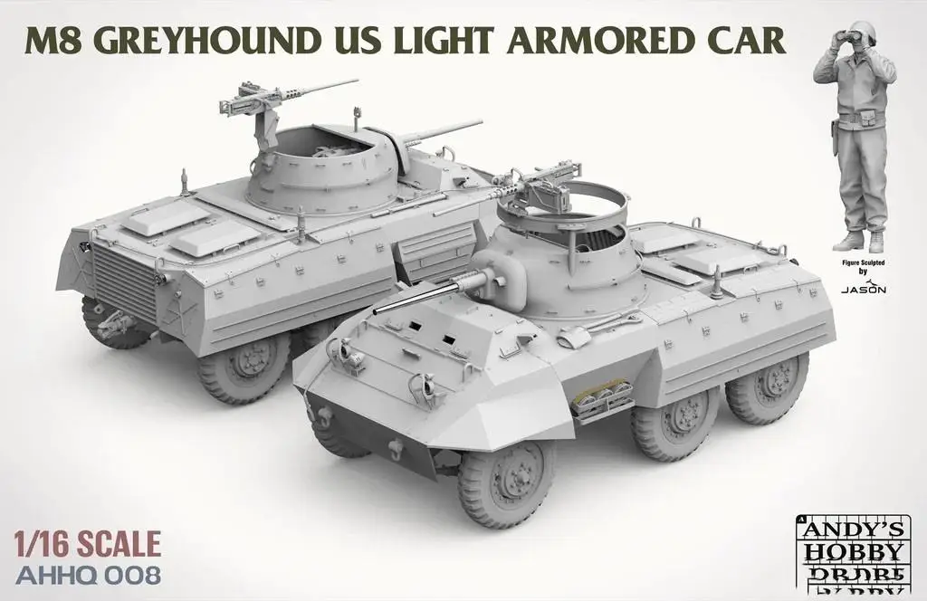 TAKOM AHHQ-008 1/16 M8 Light Armored Car Greyhound Assemble Plastic Model Kit