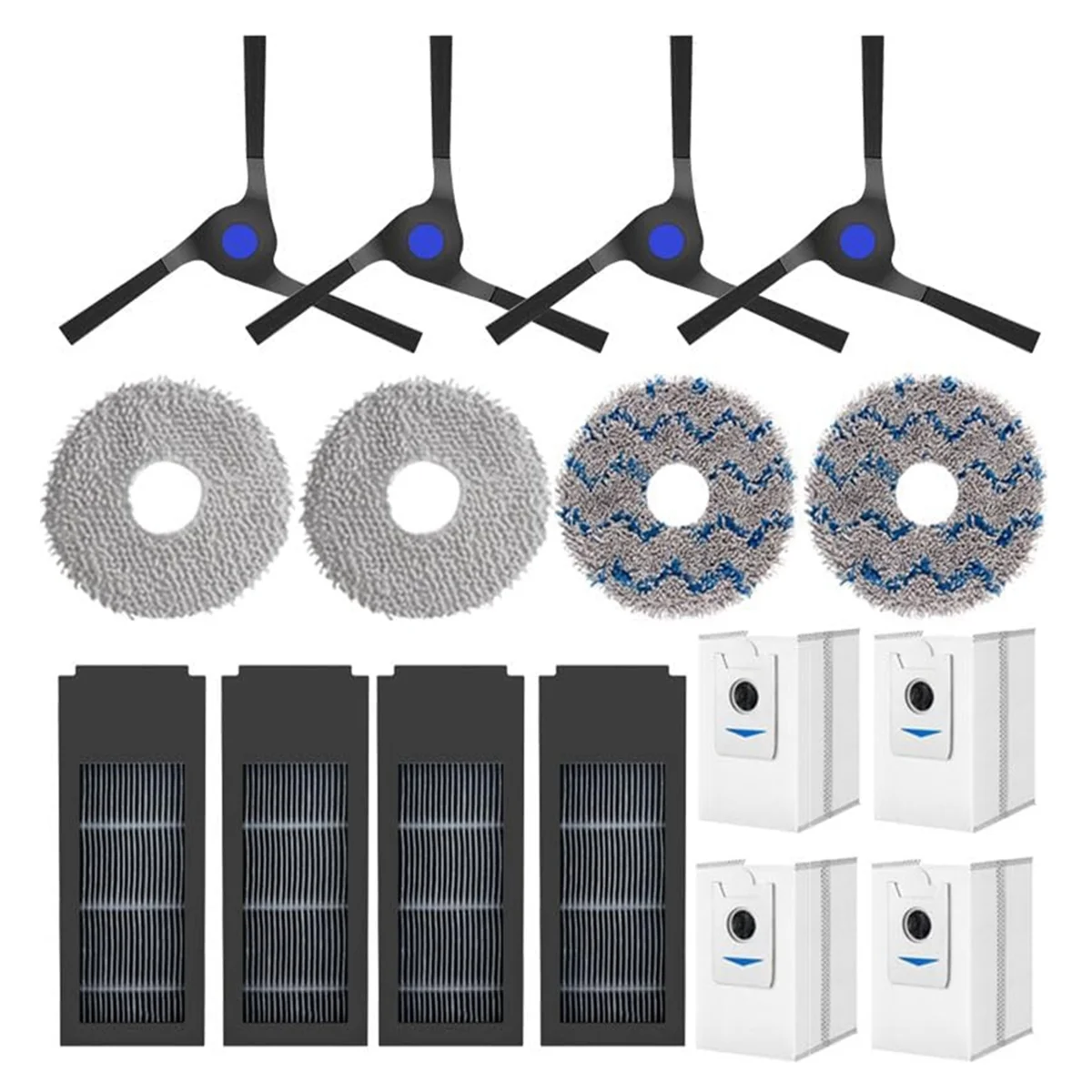Staubsaugerteile für DEEBOT X2 X2 Pro X2 Omni Staubsauger Hauptseitenbürste Hepa-Filter Mopp Pads Staubbeutel Ersatzteile