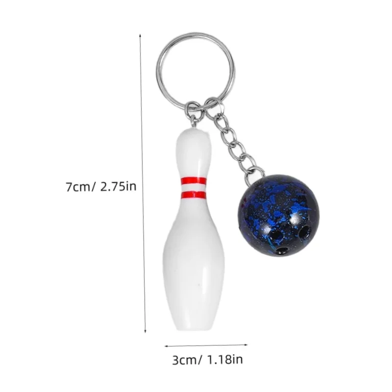 Bowling-Pin-Schlüsselanhänger, modische Sport-Schlüsselanhänger, Handtaschen-Charms, Handtaschen-Taschen-Charms, Sport-Party-Geschenke, Geschenke für Bowling-Enthusiasten – Detail 5