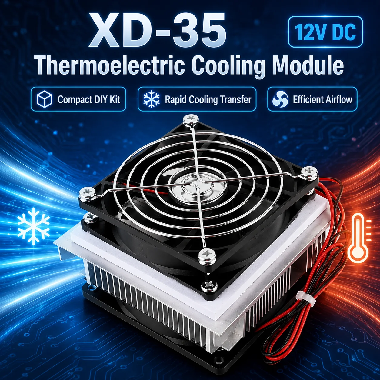 XD-35 Peltier Thermoelectric Cooling System DIY Semiconductor Refrigeration Module Kit for Small Space Mini Air Cooler Project