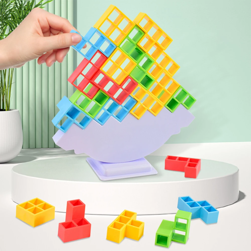 16-48 blocchi Building Block Brick Toy Balance impilati Tetra Tower Game Swing High Russian Building Blocks Stack Kid Desktop Toys