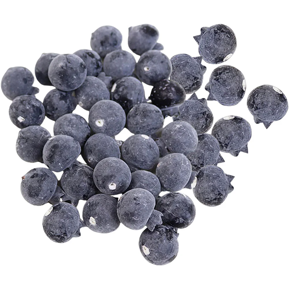 

100pcs Artificial Blueberries Foam Fruits Decor Lifelike Simulation Fruit Adornment Home Scene Model Fake Blueberry Decorative