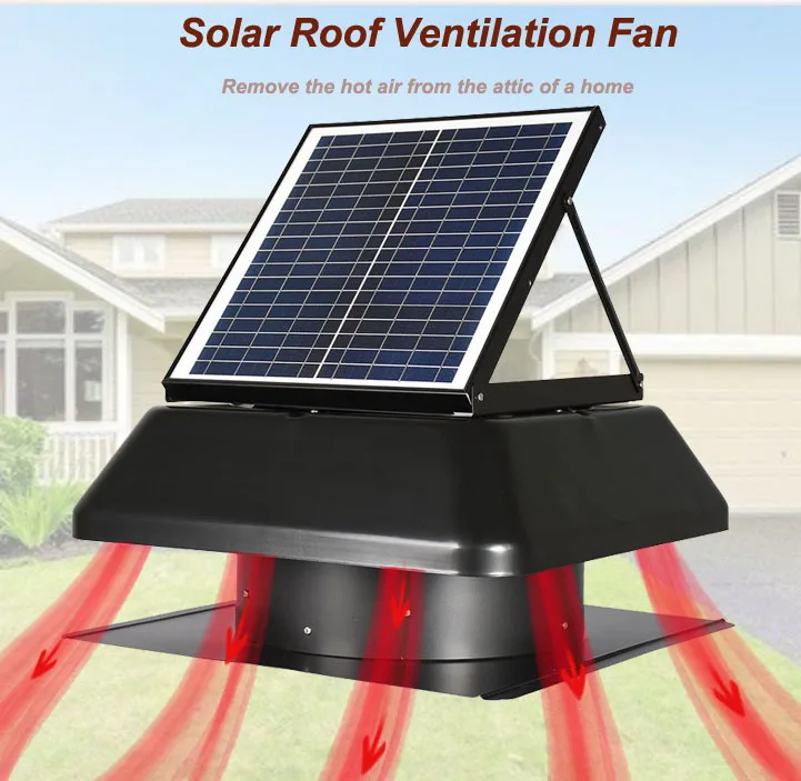 Vent tool Solar air circulator 20W solar attic fan solar ventilation fan solar powered exhaust fan solar panel roof vent fan R