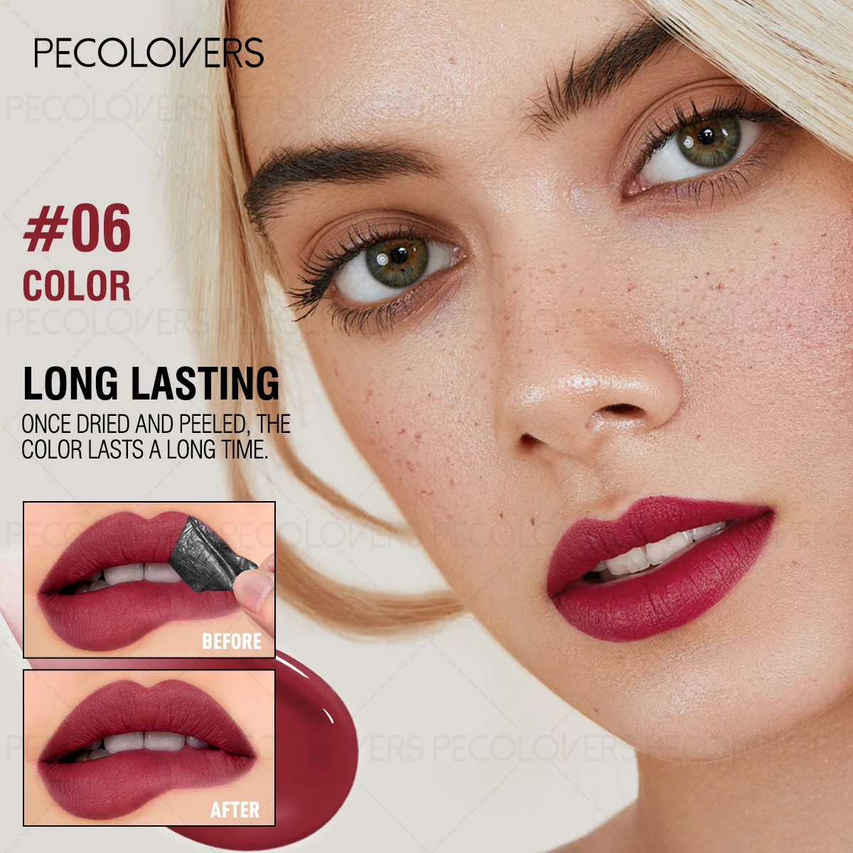 1PC Moisturizing Matte Ripped Lip Gloss, Pink/brown Tones, Easy Makeup Removal, Non-stick Cup, Lipstick, Christmas Gift