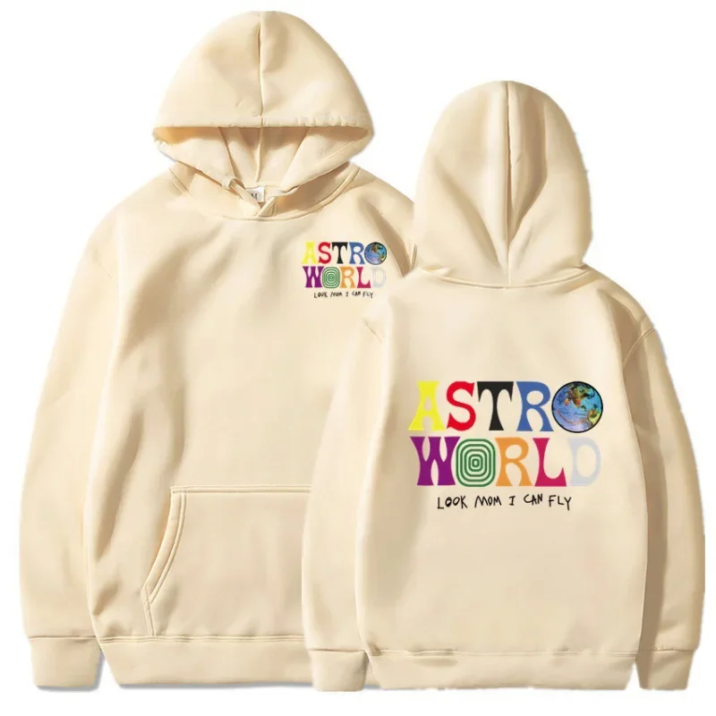 ASTROWORLD WISH YOU WERE HERE Print Men's Sports Hoodie Set Unisex Fleece Sweater Casual Designer Sportswear Casual Pullover Top