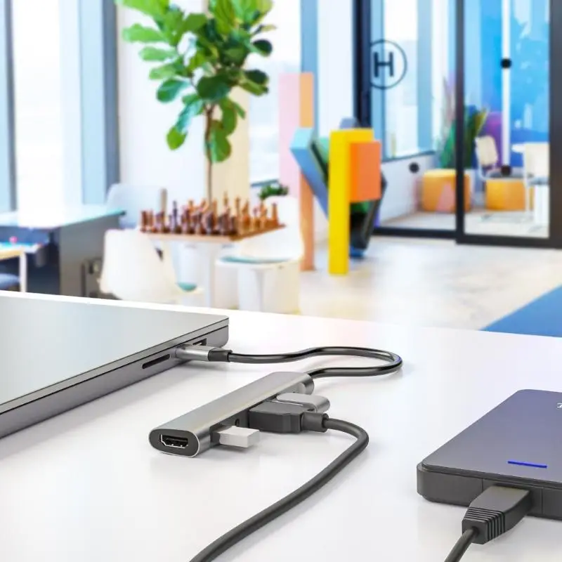 

Док-станция USB C 6 в 1, многопортовый адаптер, несколько портов, 3,5 мм, PD60W, HDTV, 2xUSB2.0, док-станция для ноутбука,