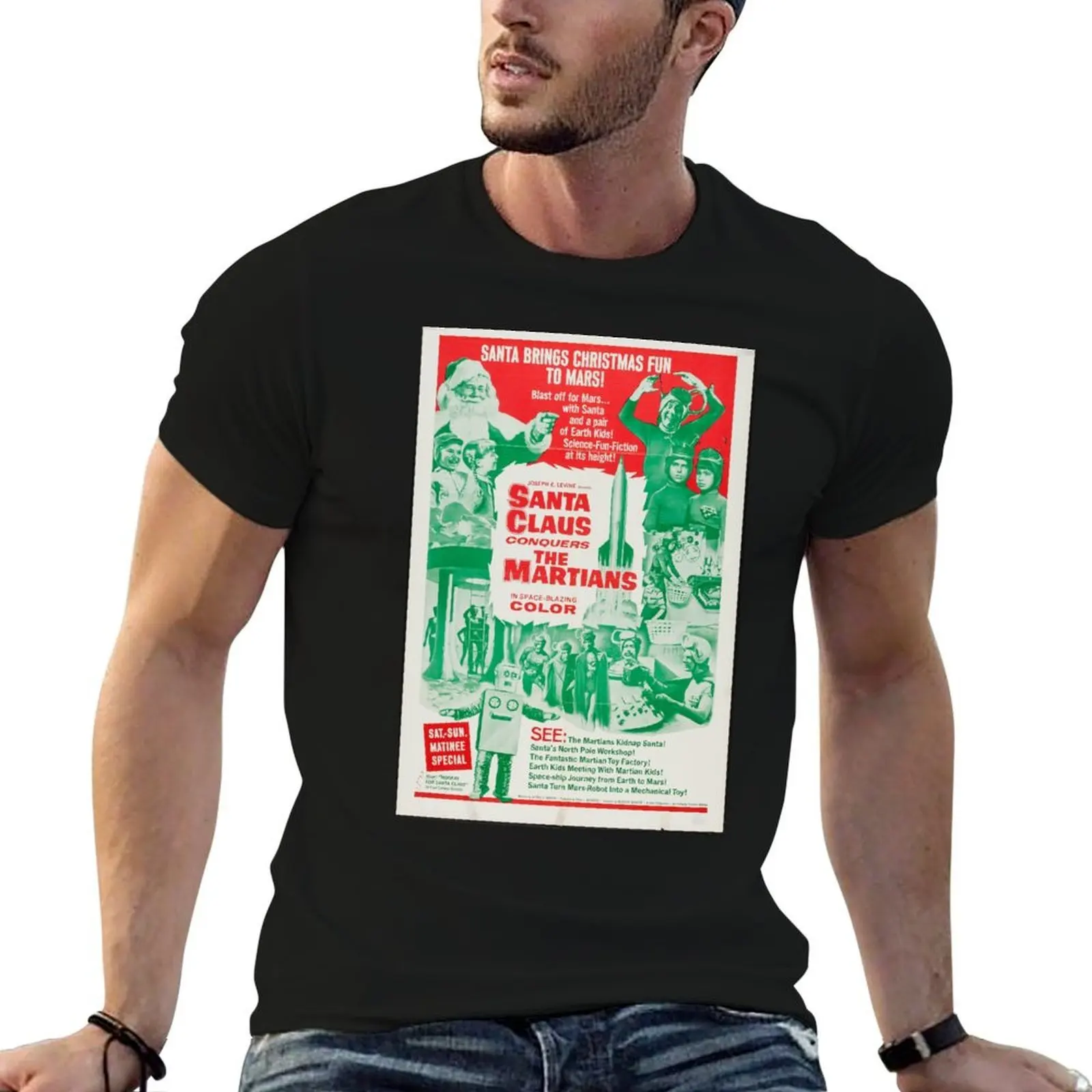 T-shirt « Santa Claus Conquers the Martians » pour homme, t-shirt personnalisé, t-shirt essentiel