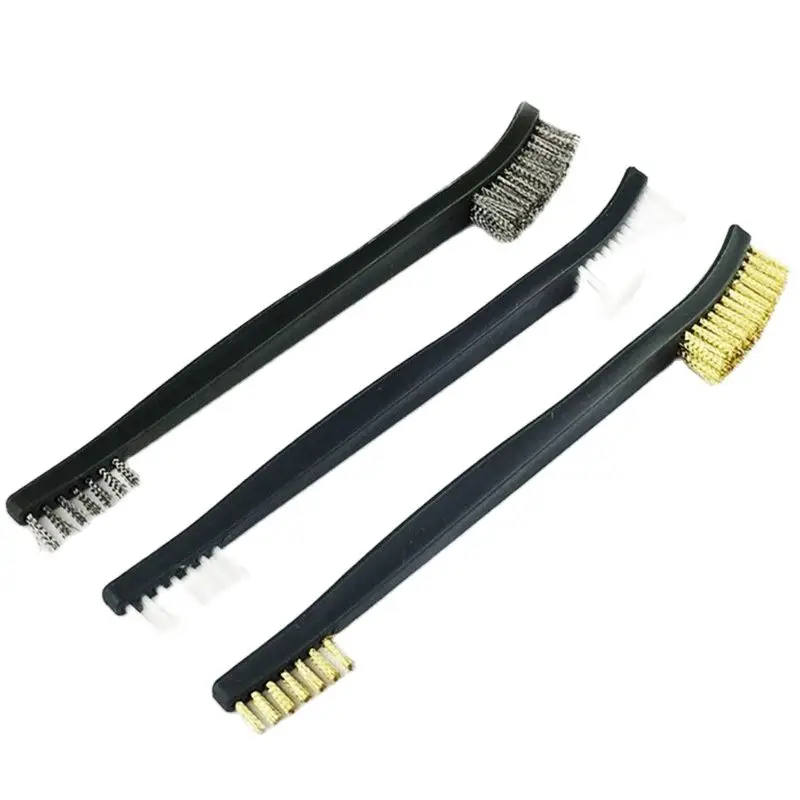 Double-End Escova de arame de aço e Nylon Pick Set, Universal Hunting Gun Cleaning Kit, Tactical Rifle Tool, 3pcs, 4pcs
