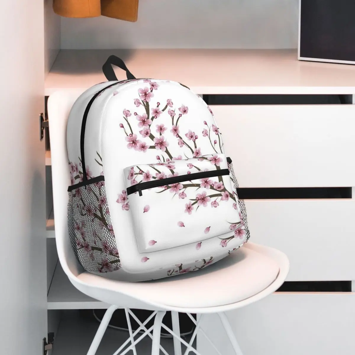 Japanese Sakura Cherry Blossoms Student Backpack School Bag Hiking Travel Daypack for Men Women Bookbag Shoulder Bags