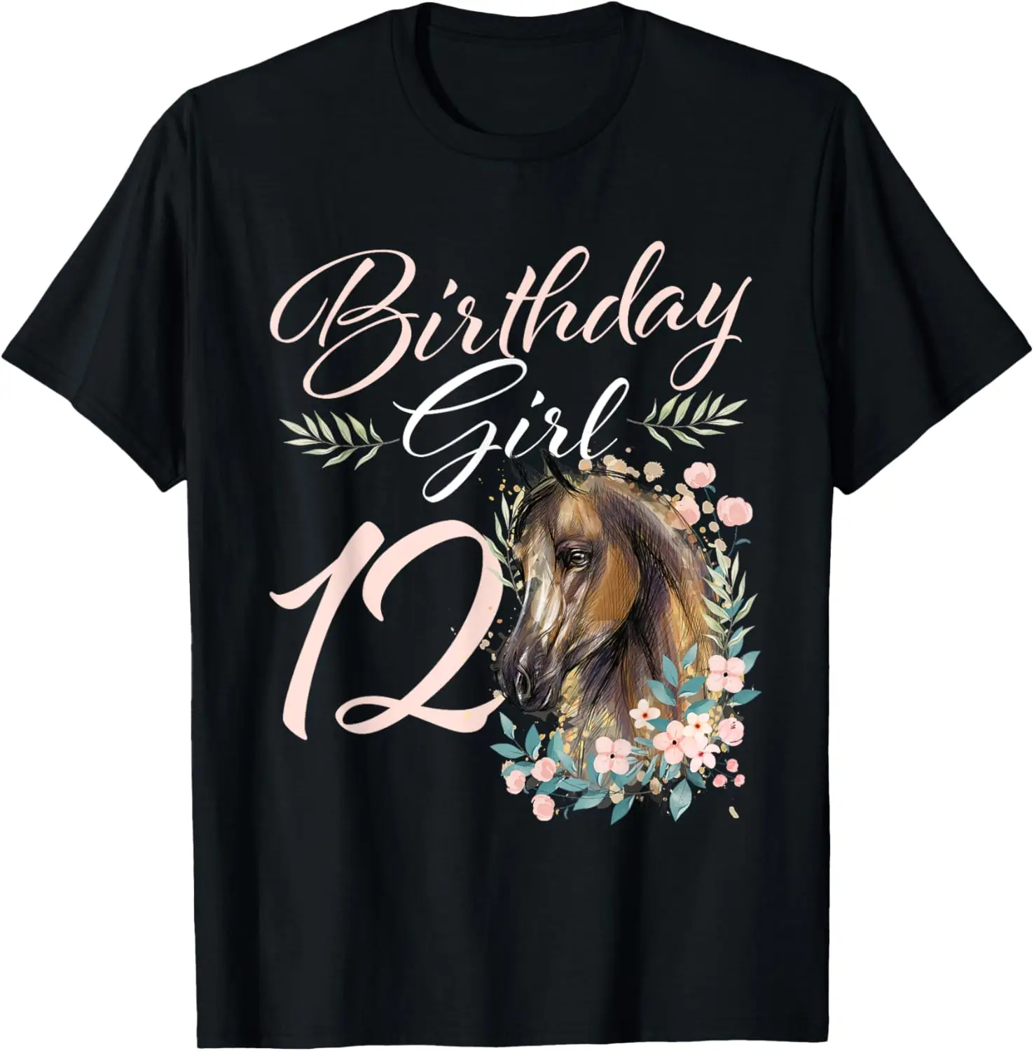 

12th Birthday Girl Horse Lover 12 Years Old Bday T-Shirt