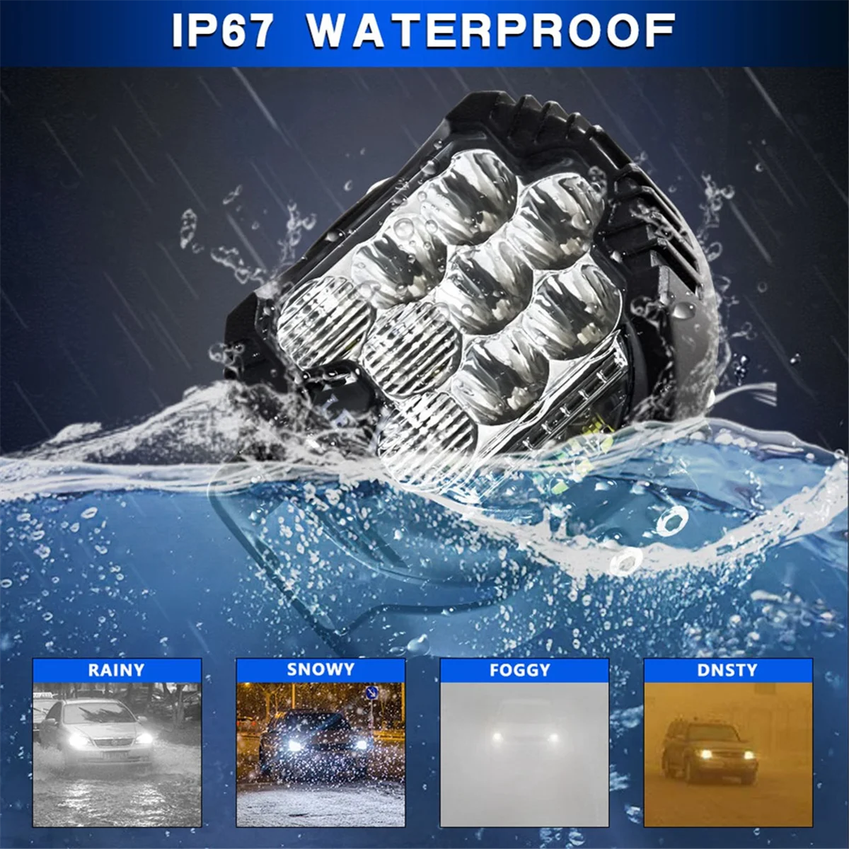 3-дюймовые трехсторонние осветительные приборы для грузовиков, внедорожников, лодок, внедорожников, квадроциклов, белые