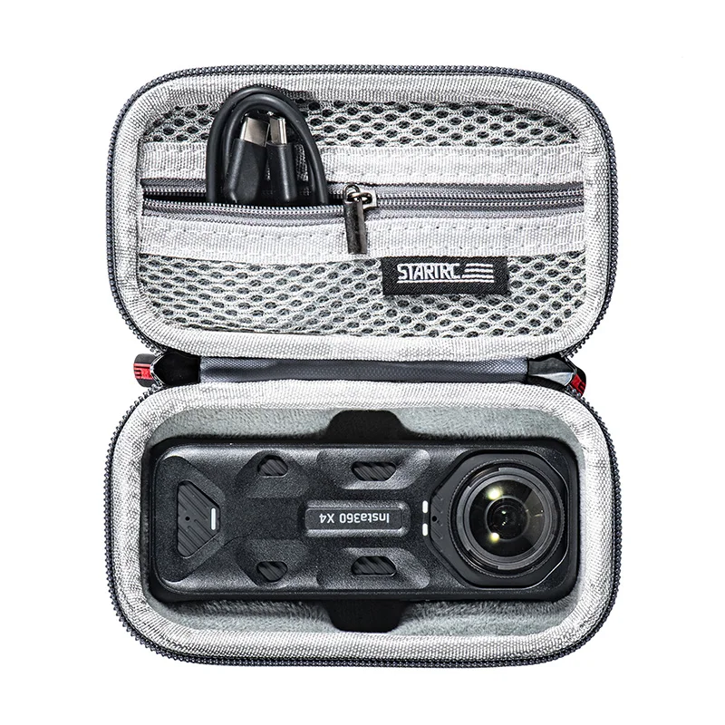 Bolsa de almacenamiento para Insta360 X4, caja dura de PU, Estuche de transporte de viaje portátil, funda protectora antiarañazos, Kit de accesorios para cámara deportiva