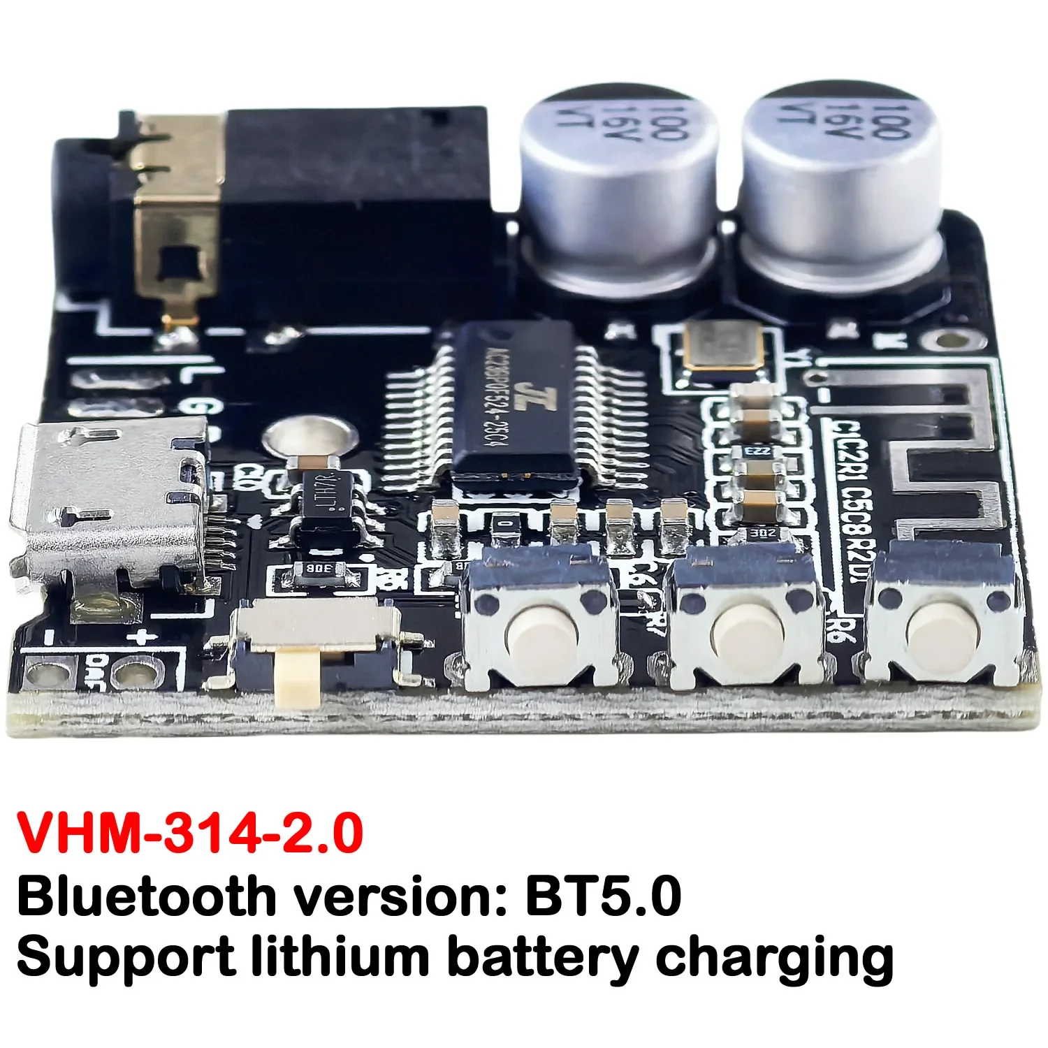 Bluetooth 5.0 Audio Receiver Board 3.7-5V VHM-314 2.0 Bluetooth MP3 Amplifier Lossless Decoder Wireless Stereo Music XY-BT-Mini