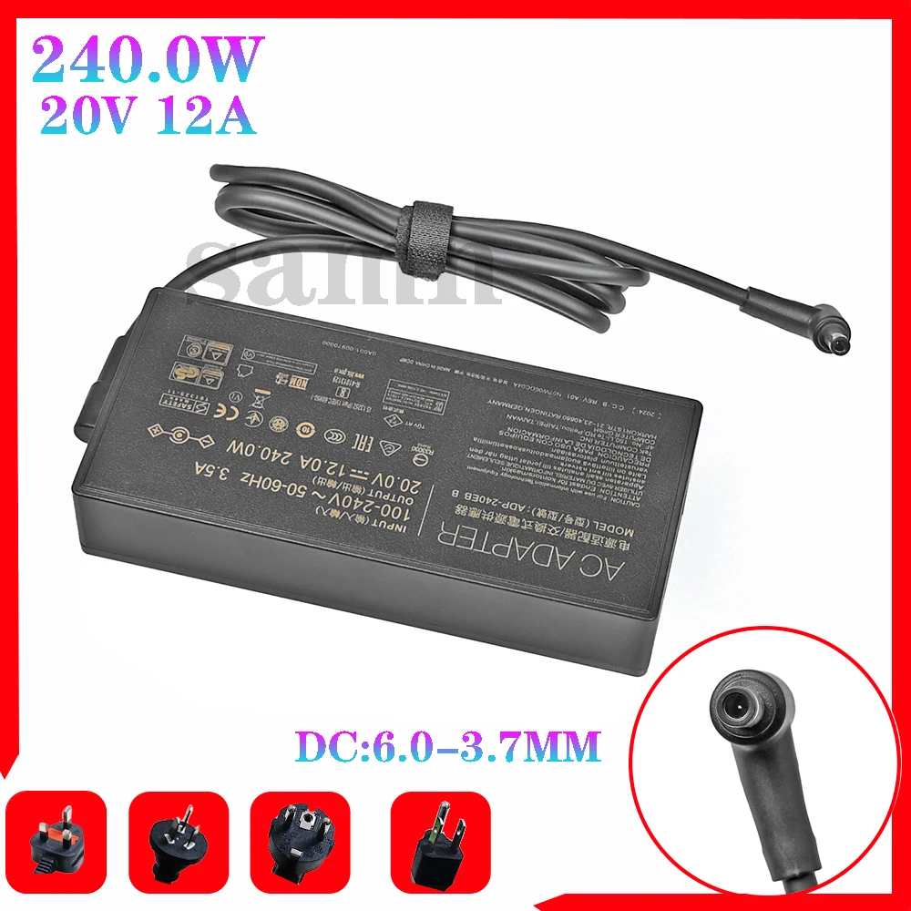 Ładowarka 20V 12A 240W 6.0*3.7MM ADP-240EB B Zasilacz do laptopa ASUS ROG Strix Scar 15 GX550LXS RTX2080 G533QS G533QS-XS98Q