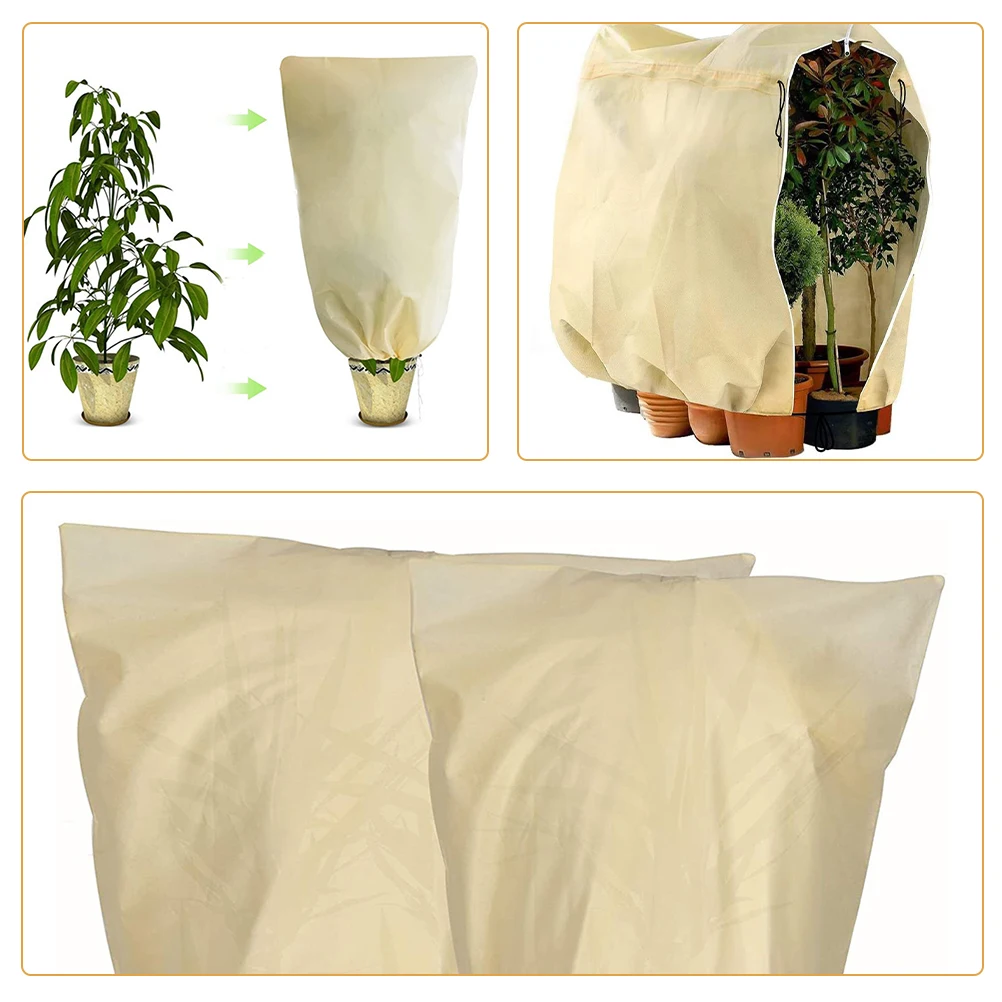 

Frost Covers for Outdoor Plants Plant Protector with Drawstring Freeze Protection Garden Shrub Covers Anti-Bird for Flower