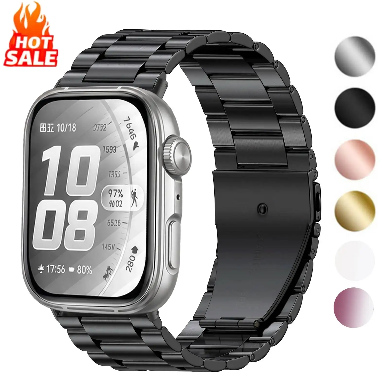 Metallarmband für Huawei Watch Fit 5 4 3, austauschbares Armband aus Edelstahl für Huawei Watch Fit 4/5 Pro Zubehör