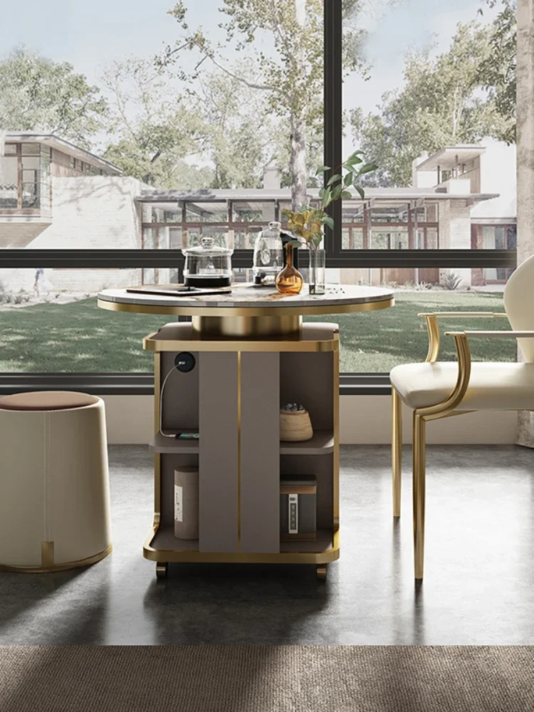 

ss7304 Маленький чайный столик, бытовая каменная тарелка, современный приставной столик, балкон, чайная тележка, офисный чайный столик, шкаф