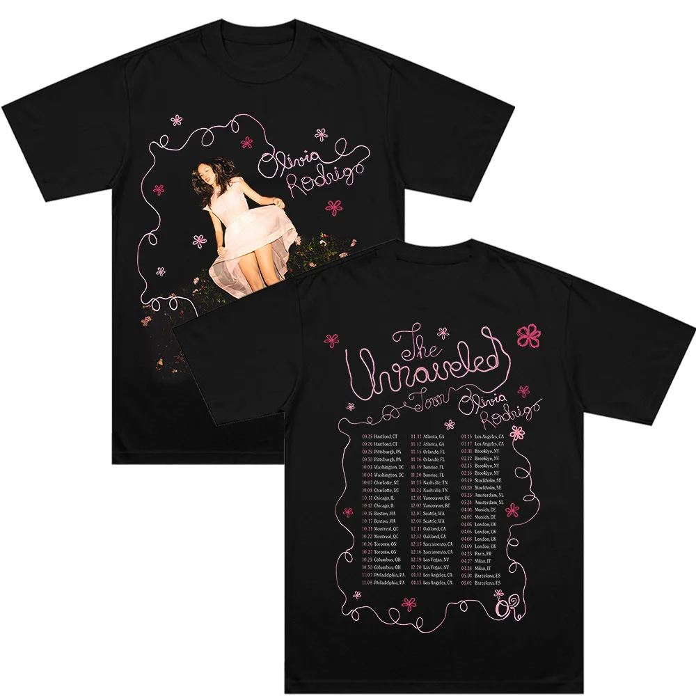Camiseta The Unraveled Tour 2026, ropa de algodón de Rodrigo Singer, camisetas de manga corta con cuello redondo, ropa para hombres y mujeres, camiseta gráfica
