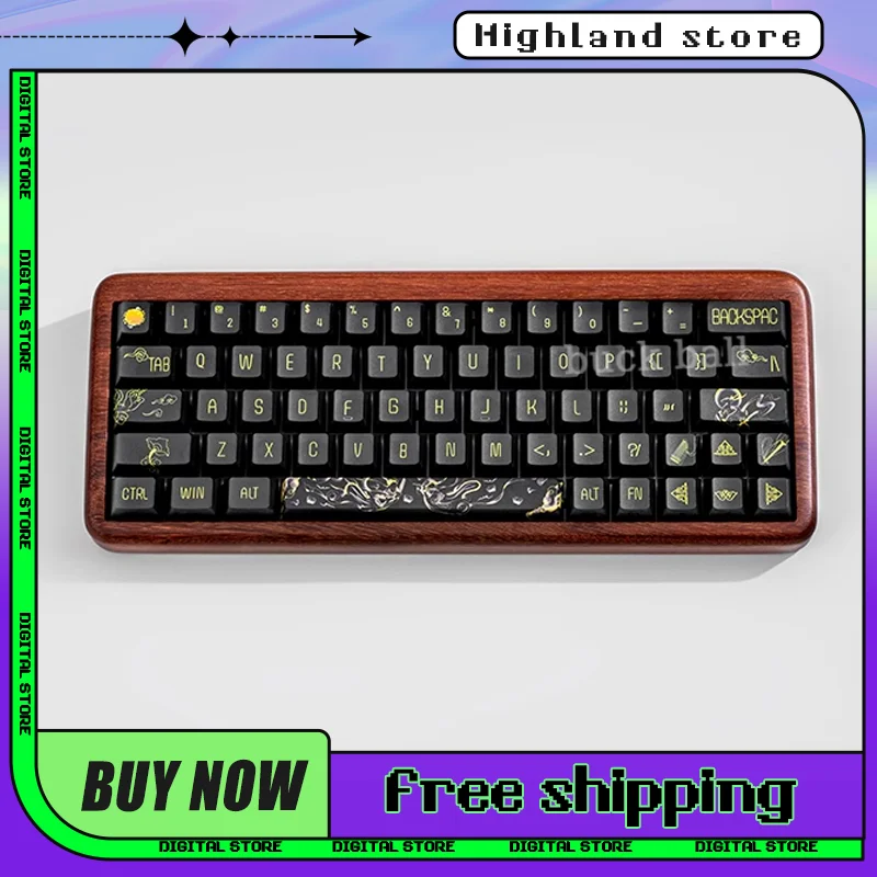 

CANGHAIYUE National Customs Keyboards Mechanical Keyboard OEM 130 Keys PBT Hot-Swap Light Transmission keycaps PC Gaming Keycaps