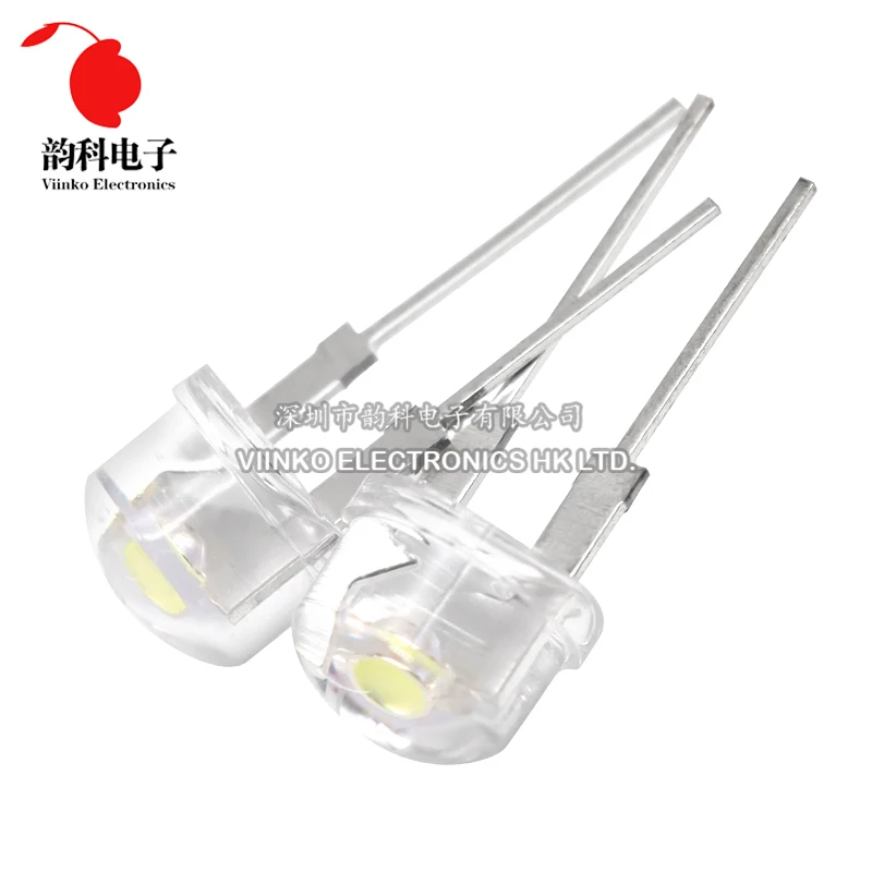 Diode électroluminescente en surbrillance, chapeau de paille super lumineux, blanc, bleu, vert, rouge, jaune, LED, 0.5W, Ahalogène, Matims, F8, 8mm,