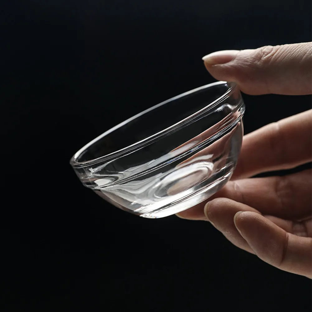4Pcs Glass Bowls Clear Thickened Stackable Food Containers Dessert Pudding Jelly Serving Bowls Microwave Fridge Safe