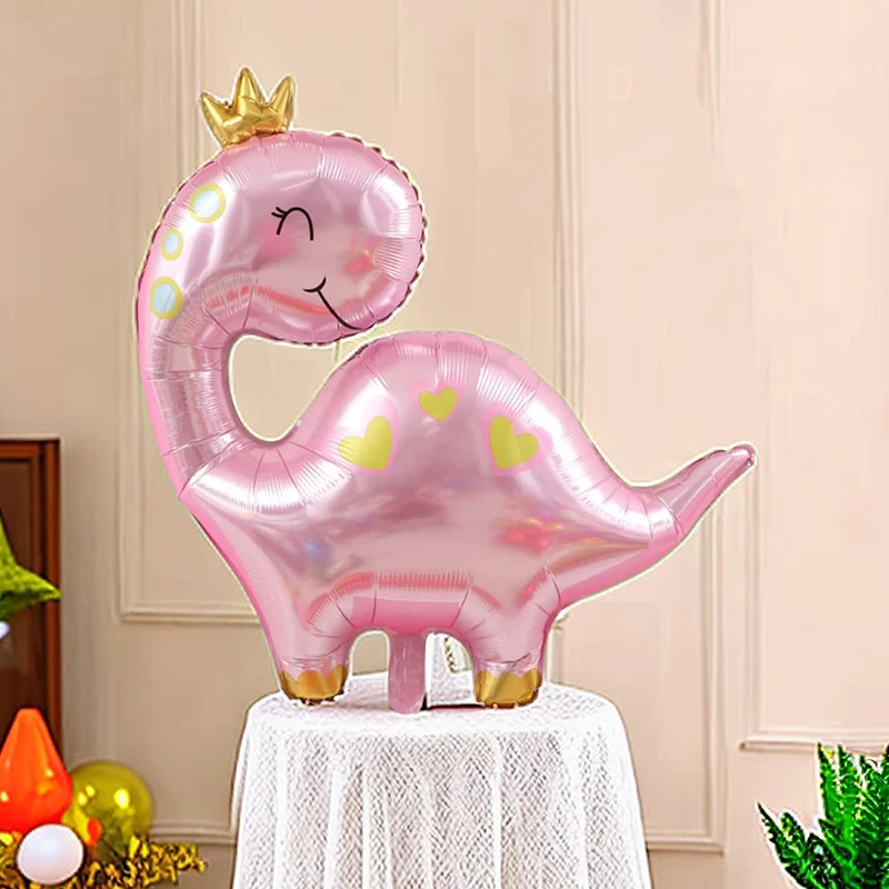 Pink Birthday Dinosaur Aluminum Film Balloon For Children\'s Party Decoration Dinosaur Style Balloon Cute Gift For Children