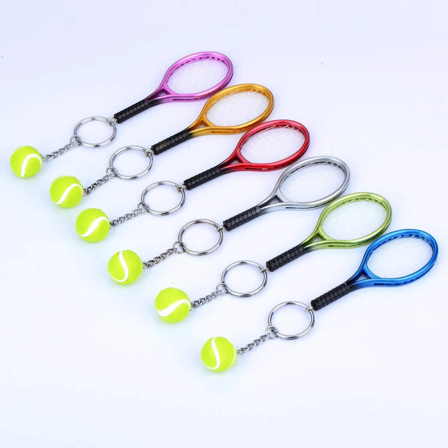 Tennis Car Keychain Pendant Wholesale Sports Tennis Keyring New Craft Tennis Keychain Gifts