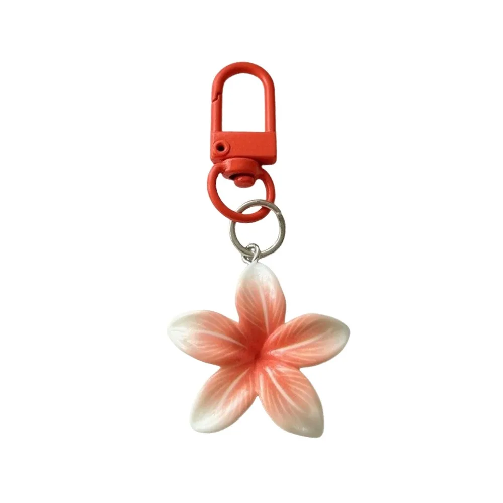 かわいい樹脂製フラワーキーホルダー カラフルな車のキーリング 花柄のバックパック飾り