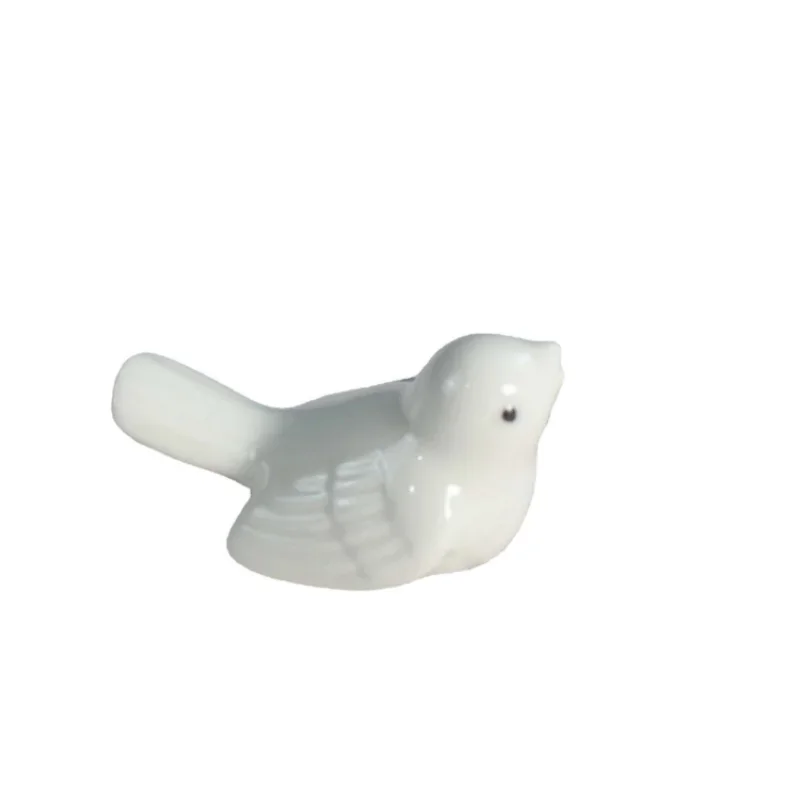 Set of 2 Miniature Zakka Ceramic Birds - Cute Room Decor Photographic Props