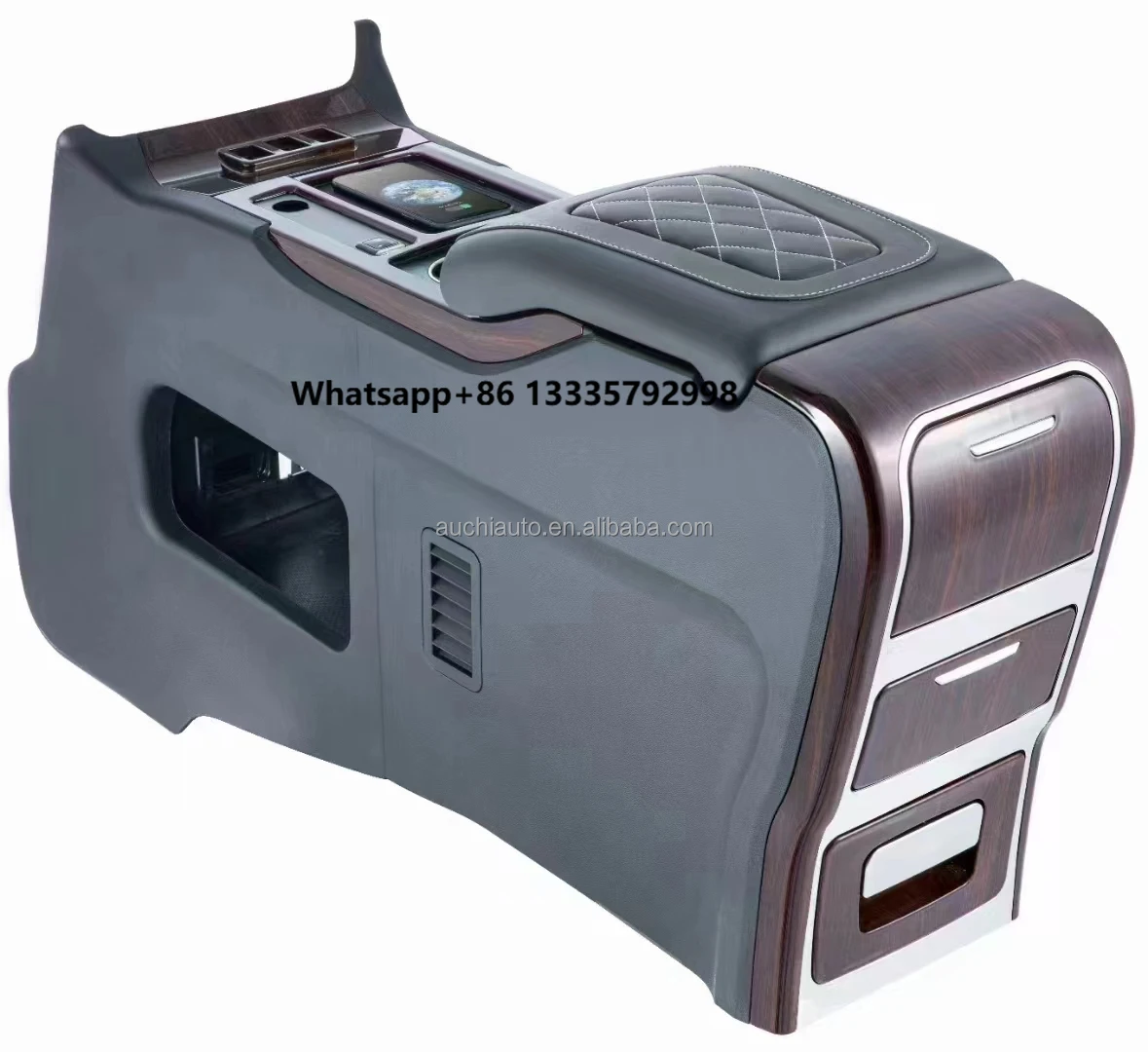 

Original Consoles in Black Beige for Sienna Car Alphard Car Consoles Arm Rest with Fridge Wireless Charger