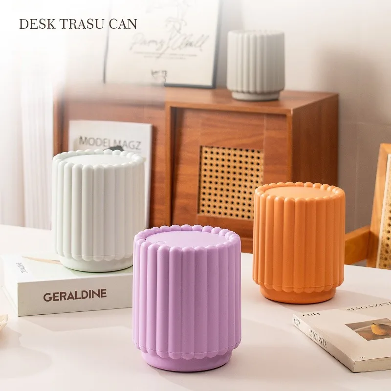 

New Practical Desktop Trash Can with Large Opening for Household Use Compact Sunflower Storage Bin with Press Open Lid Trash Can