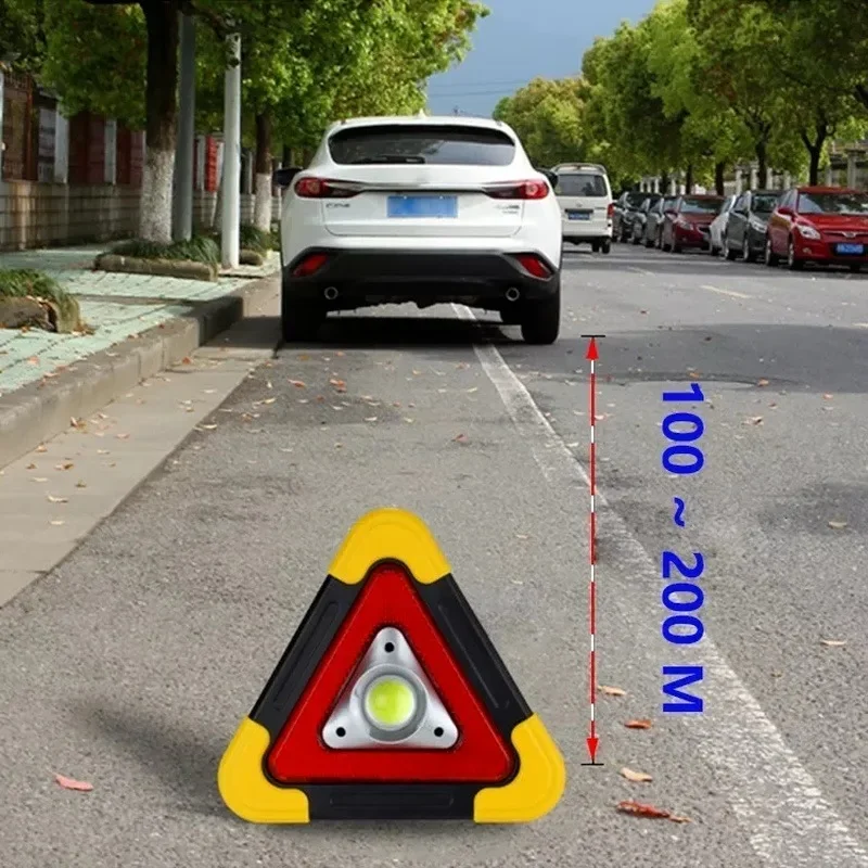 Luz de emergencia triangular Solar para coche, luz de advertencia intermitente de seguridad para carretera, estacionamiento, lámpara de señal anticolisión