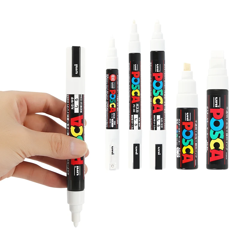 Imagem -06 - Uni-posca White Markers Impermeável Caneta de Pintura Permanente Pop Poster Publicidade Art Supplies Pc1m 3m 5m