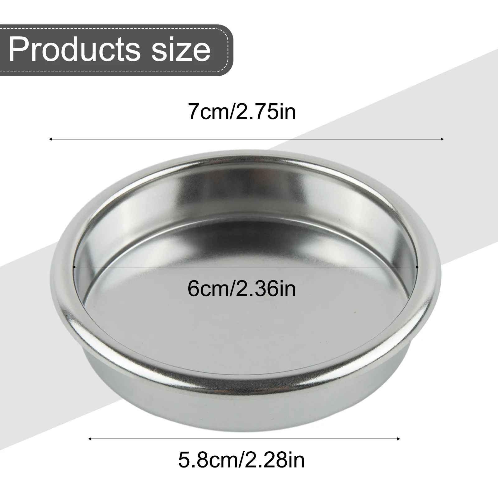 Kitchen Tool Filter Bowl 1pc Dia 58mm Height 17mm Non-Porous Stainless Steel Home Semi-Automatic Espresso Machines