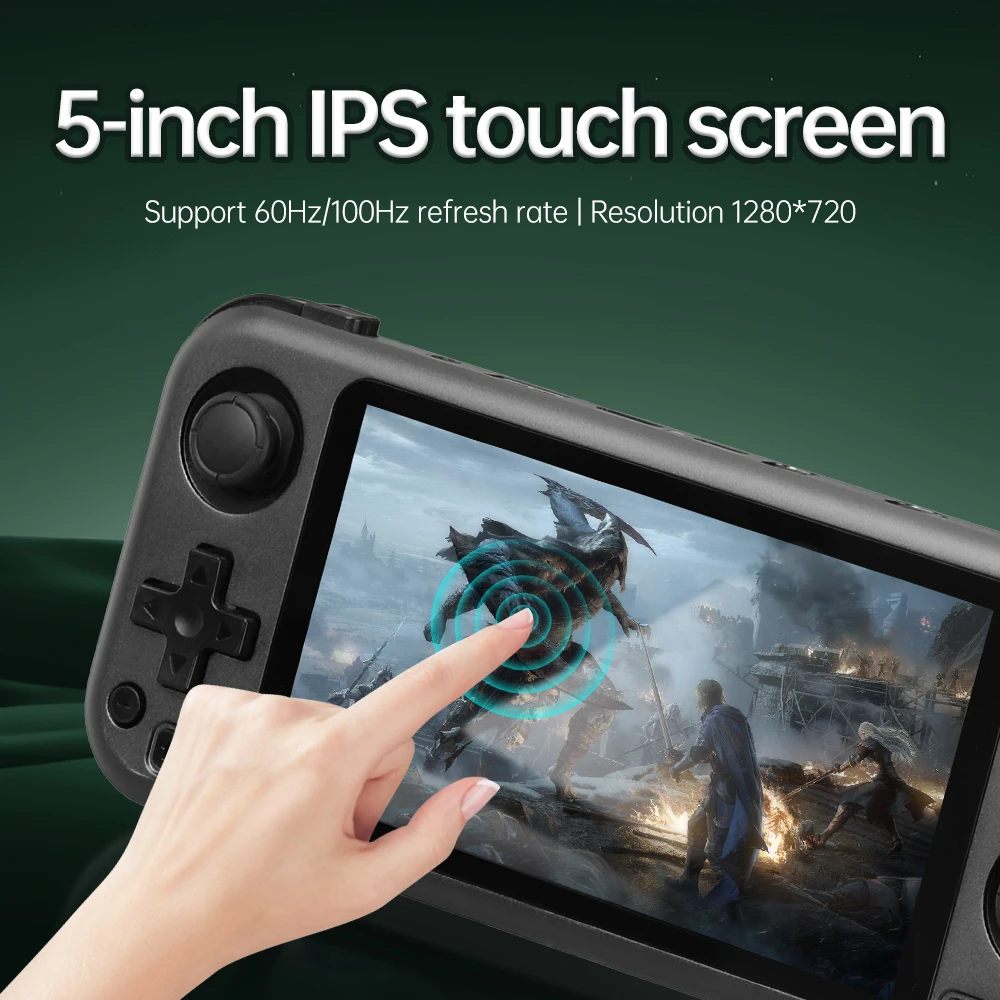 2024 novo 5.0 polegada ips tela de toque android sistema open source consoles jogo portáteis rg3566 jogador jogos vídeo psp ps1