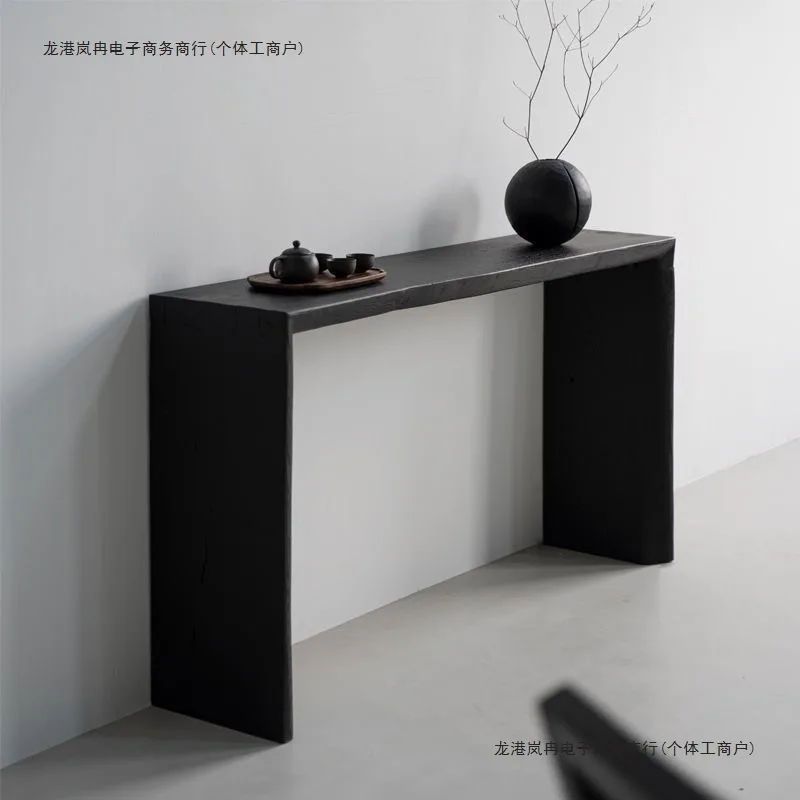 Wabi Sandy Wind Solid Wood Entry Against the Wall  Imported Pine Narrow Side Entrance Table Simple Log