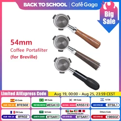 54mm Coffee Bottomless Portafilter For Breville 870/878/880 Filter Basket Replacement Espresso Machine Accessories Barista Tool