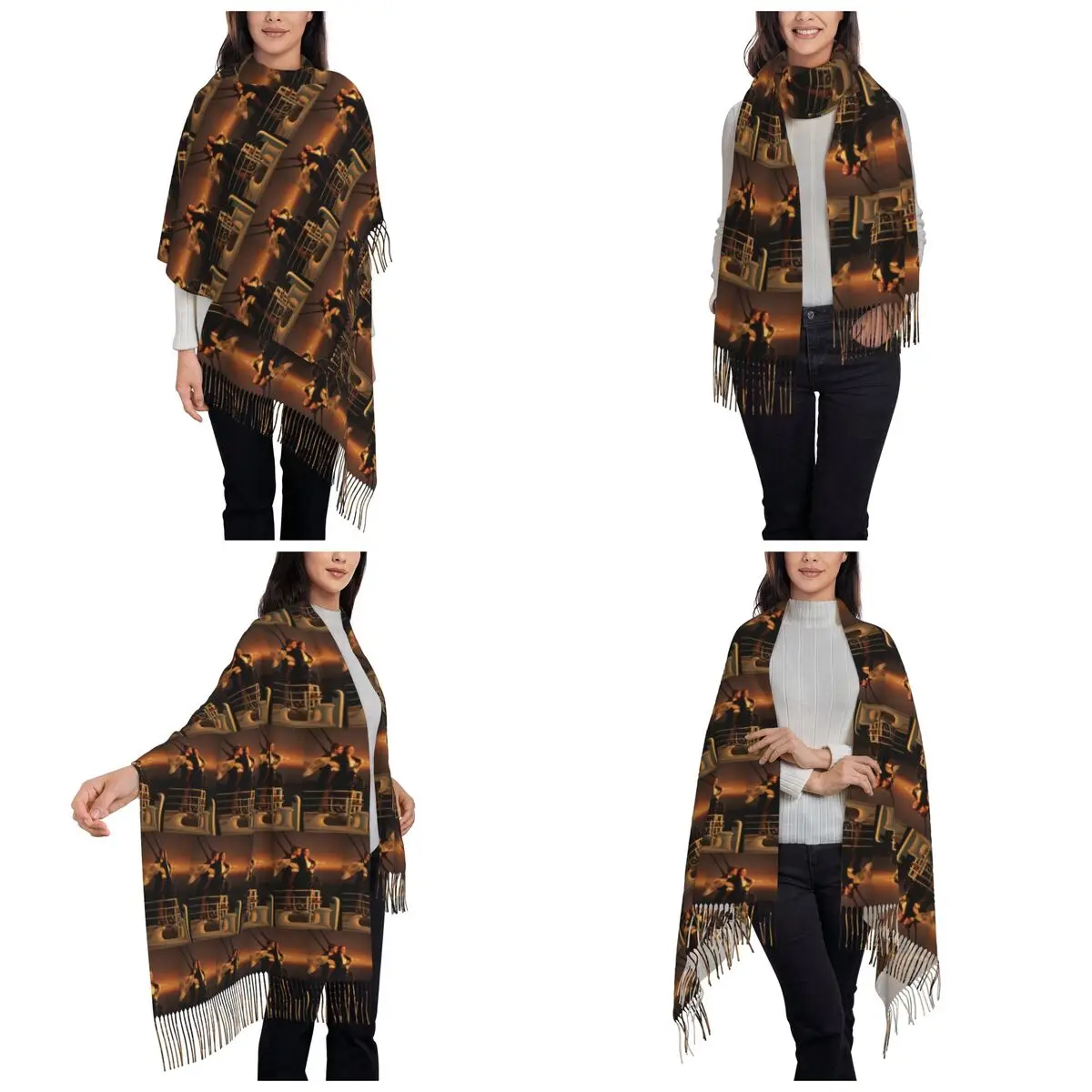 Titanic Jack And Rose Movie Scarf Tassel Scarves for Women Soft Warm Shawls and Wraps Long Fall Winter Shawl Wrap