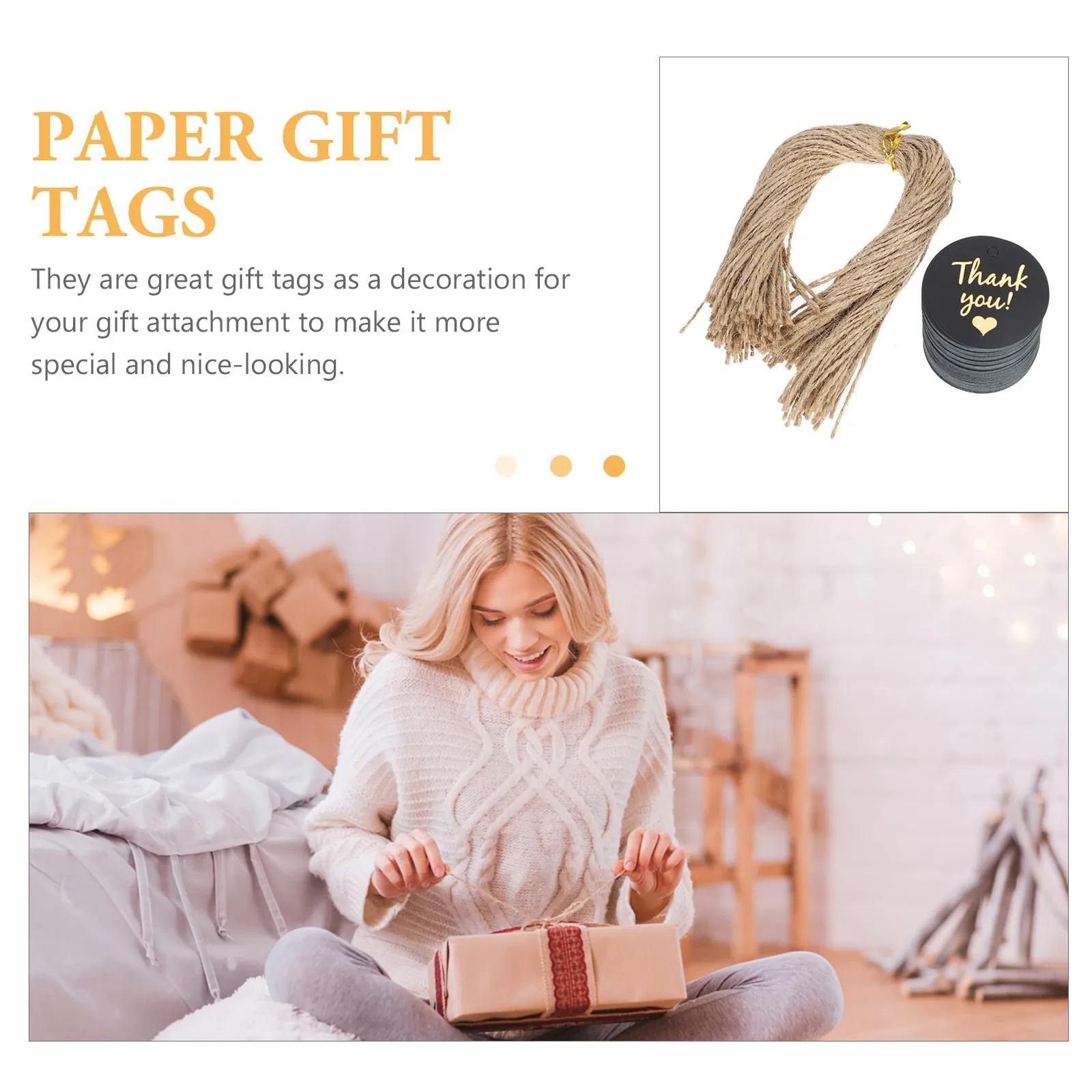 

100Pcs Gold Foil Round Cards Thank You Tags for Favors Gift Labels Decorative Paper Tags for Wedding Birthday Party Bag