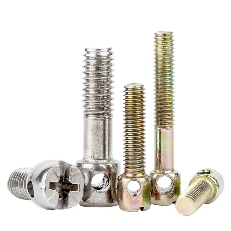 

10-100pcs Iron Plated Color Zinc Carbon Steel/304 Lead Sealing Screw Electric Meter Sealing Watch With Hole Cross Bolt M3M4M5M6