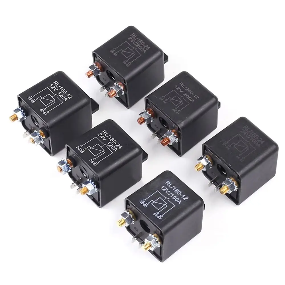 High Current Car Relay Starting Relay 200A 100A 12V 24V Power Switch  Silver Alloy Contacts Start Relay Car Accessory