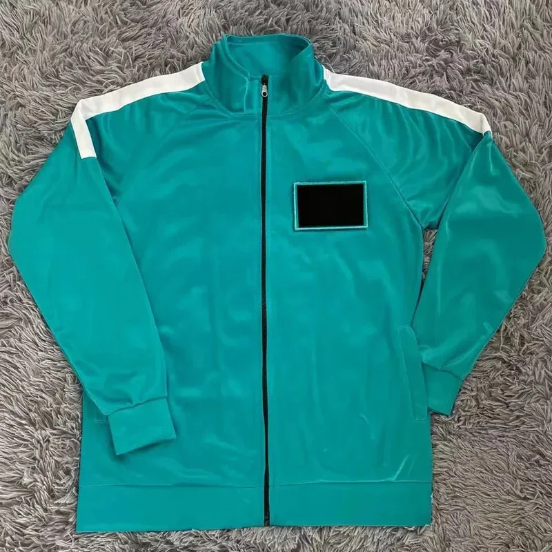 ชุดคอสเพลย์เกม Calmars ของละครเกาหลีสยองขวัญ Jeux De Cosplay เสื้อสเวตเชิ้ตผู้ชายแบบสวมหัวสำหรับทีมเล่นบทบาทในงานปาร์ตี้คาร์นิวัล