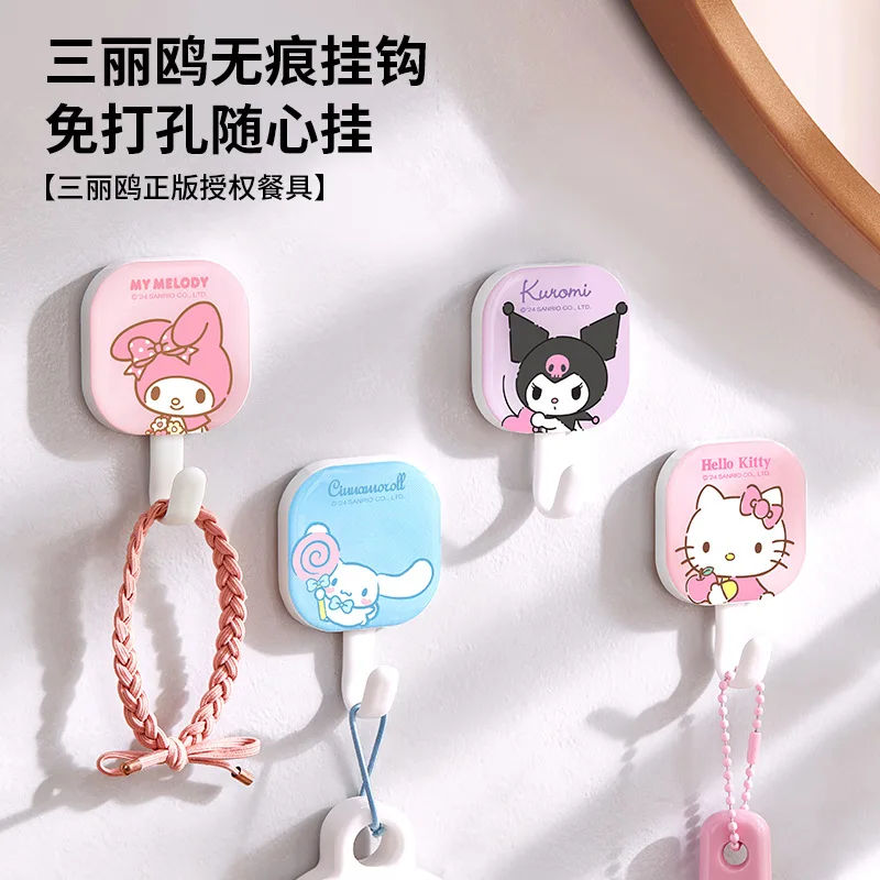 سانريو مرحبا كيتي هوك لا حاجة لكمة ثقوب شريط لاصق قوي لطيف المطبخ غرفة نوم استئجار منزل Traceless لاصق هوك